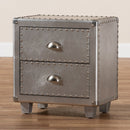 Silver Industrial 2 Drawer End Table | Bali Loom Davet | Oroatrade.com
