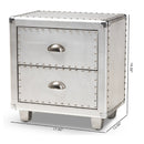 Silver Industrial 2 Drawer End Table | Bali Loom Davet | Oroatrade.com