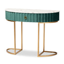 Green Velvet 1 Drawer Console Table | Bali Loom Beale | Oroatrade.com