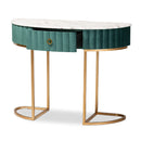 Green Velvet 1 Drawer Console Table | Bali Loom Beale | Oroatrade.com
