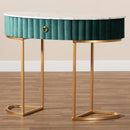 Green Velvet 1 Drawer Console Table | Bali Loom Beale | Oroatrade.com
