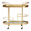 Brushed Gold Wine Bar Cart | Bali Loom Kamal | Oroatrade.com