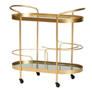 Brushed Gold Wine Bar Cart | Bali Loom Kamal | Oroatrade.com