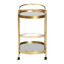 Brushed Gold Wine Bar Cart | Bali Loom Kamal | Oroatrade.com