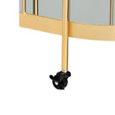 Brushed Gold Wine Bar Cart | Bali Loom Kamal | Oroatrade.com