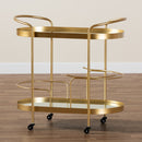 Brushed Gold Wine Bar Cart | Bali Loom Kamal | Oroatrade.com