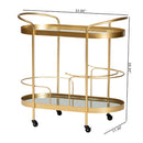 Brushed Gold Wine Bar Cart | Bali Loom Kamal | Oroatrade.com