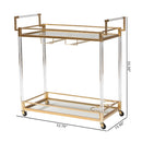 Gold Glass Wine Cart | Bali Loom Savannah | Oroatrade.com