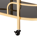 Gold 2 Tier Wine Cart | Bali Loom Leighton | Oroatrade.com