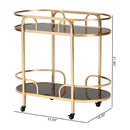 Gold 2 Tier Wine Cart | Bali Loom Leighton | Oroatrade.com