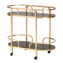 Gold 2 Tier Wine Cart | Bali Loom Leighton | Oroatrade.com