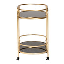 Gold 2 Tier Wine Cart | Bali Loom Leighton | Oroatrade.com