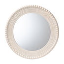 Round White Beaded Accent Mirror | Bali Loom Grazia | Oroatrade.com