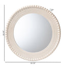 Round White Beaded Accent Mirror | Novi Living Grazia
