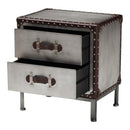 2 Drawer Silver Vintage End Table | Bali Loom Jacey | Oroatrade.com