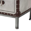 2-Drawer Silver Vintage End Table | Novi Living Jacey
