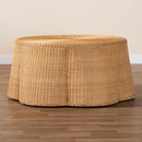 Handwoven Rattan Scalloped Coffee Table | Bali Loom Palm | Oroatrade.com