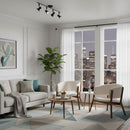 Walnut Framed Curve Accent Chairs 2 | Bali Loom Baron | Oroatrade.com