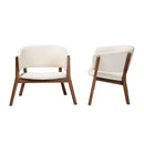 Walnut Framed Curve Accent Chairs 2 | Bali Loom Baron | Oroatrade.com