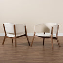 Walnut Framed Curve Accent Chairs 2 | Bali Loom Baron | Oroatrade.com