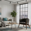 Walnut Framed Curve Accent Chairs 2 | Bali Loom Baron | Oroatrade.com