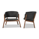 Walnut Framed Curve Accent Chairs 2 | Bali Loom Baron | Oroatrade.com