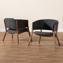 Walnut Framed Curve Accent Chairs 2 | Bali Loom Baron | Oroatrade.com