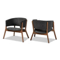 Walnut Framed Curve Accent Chairs 2 | Bali Loom Baron | Oroatrade.com
