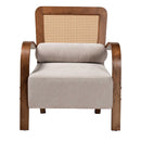 Gray Padded Japandi Lounge Chair | Bali Loom Sage | Oroatrade.com