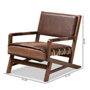Brown Leather Inspired Lounge Chair | Bali Loom Rovelyn | Oroatrade.com