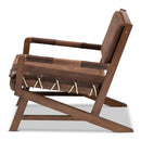 Brown Leather Inspired Lounge Chair | Bali Loom Rovelyn | Oroatrade.com