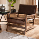 Brown Leather Inspired Lounge Chair | Bali Loom Rovelyn | Oroatrade.com