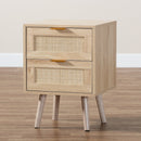Oak 2 Drawer End Table | Bali Loom Baird | Oroatrade.com