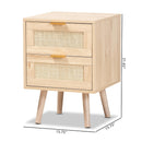 Oak 2 Drawer End Table | Bali Loom Baird | Oroatrade.com