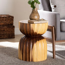 Hourglass Wooden Side Table | Bali Loom Noleta | Oroatrade.com