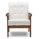 White Leather Inspired Club Chair | Bali Loom Baxton Studio | Oroatrade.com