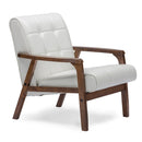 White Leather Inspired Club Chair | Bali Loom Baxton Studio | Oroatrade.com