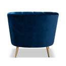 Channeled Blue Velvet Accent Chair | Bali Loom Emeline | Oroatrade.com