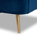 Channeled Blue Velvet Accent Chair | Bali Loom Emeline | Oroatrade.com