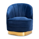 Blue Vevet Swivel Accent Chair | Bali Loom Fiore | Oroatrade.com
