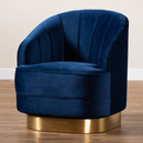Blue Vevet Swivel Accent Chair | Bali Loom Fiore | Oroatrade.com