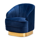Blue Vevet Swivel Accent Chair | Bali Loom Fiore | Oroatrade.com