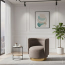 Velvet Curved Swivel Chair | Bali Loom Saffi | Oroatrade.com