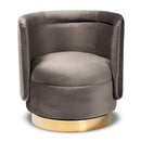 Velvet Curved Swivel Chair | Bali Loom Saffi | Oroatrade.com