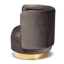 Velvet Curved Swivel Chair | Bali Loom Saffi | Oroatrade.com