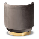 Velvet Curved Swivel Chair | Bali Loom Saffi | Oroatrade.com