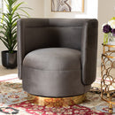 Velvet Curved Swivel Chair | Bali Loom Saffi | Oroatrade.com
