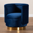 Velvet Curved Swivel Chair | Bali Loom Saffi | Oroatrade.com