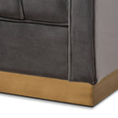Gray Velvet Channeled Accent Chair | Bali Loom Aveline | Oroatrade.com