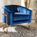 Blue Velvet Accent Chair | Bali Loom Tomasso | Oroatrade.com